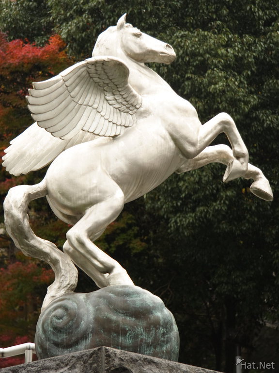 flying horse in front of ishikiri dream kannon