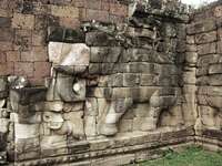 elephant sculpture Siem reap, South East Asia, Cambodia, Asia