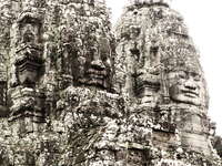 faces of buddha and jayavarman Siem reap, South East Asia, Cambodia, Asia