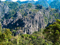 granite mountain in laos Vientiane, Hin Boun Village, South East Asia, Laos, Asia