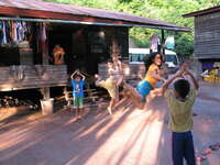 jumping sisters Vientiane, Hin Boun Village, South East Asia, Laos, Asia