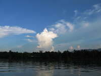 blue sky of laos river Vientiane, Hin Boun Village, South East Asia, Laos, Asia