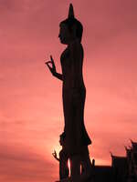sunset buddha of pha that luang Vientiane, South East Asia, Laos, Asia