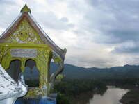 small yellow temple Luang Prabang, South East Asia, Laos, Asia