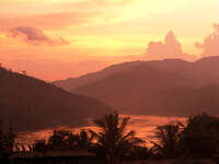 view--laos sunset Pakbeng, South East Asia, Laos, Asia