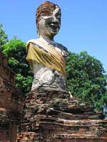 view--buddha of wat suwandawas Ayutthaya, Central Thailand, Thailand, Asia