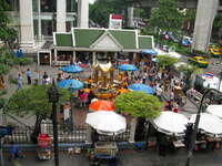 erawan shrine from flyover Bangkok, South East Asia, Thailand, Asia