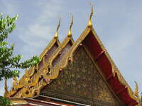 wat roof Bangkok, South East Asia, Thailand, Asia