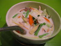 food--veggie coconut soup Kanchanaburi, South East Asia, Thailand, Asia