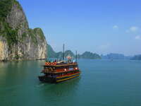 halong tourist boat Ninh Binh, Halong Bay, Quang Ninh province, Vietnam, Asia
