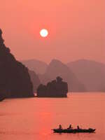 view--halong bay sunset Ninh Binh, Halong Bay, Quang Ninh province, Vietnam, Asia