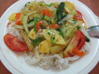 food--fried veggie noodle at cafe 252 Halong Bay City, Ha Noi, South East Asia, Vietnam, Asia