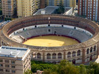 view--bull fighting ring Malaga, Andalucia, Spain, Europe