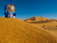 view--hello kitty in erg chebbi Merzouga, Sahara, Morocco, Africa