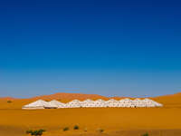 tents of sahara Merzouga, Sahara, Morocco, Africa