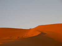 view--sand dune sunset Merzouga, Sahara, Morocco, Africa
