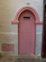 view--pink door of tangier Tangier, Mediterranean, Morocco, Africa