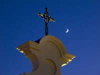 view--ermita moon Seville, El Rocio, Andalucia, Spain, Europe