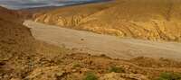 view--snow river Ait Arbi, Dades Valley, Morocco, Africa