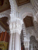 hidden speakers in white columns Casablanca, Marrakesh, Imperial City, Morocco, Africa