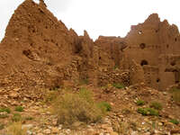 collapsed kasbah Ait Arbi, Dades Valley, Morocco, Africa