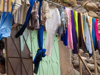 drying clothes Marrakech, Atlas Mountains, Morocco, Africa