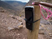 cell phone in toubkal Marrakech, Atlas Mountains, Morocco, Africa