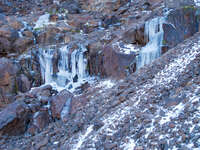 ice waterfall Imlil, Atlas Mountains, Morocco, Africa