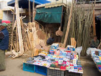 firewood shop at flea market Meknes, Imperial City, Morocco, Africa