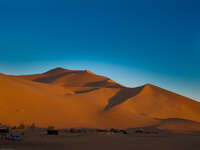 morning sand dune Merzouga, Sahara, Morocco, Africa