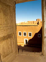 windows outlooking Ouarzazate, Interior, Morocco, Africa