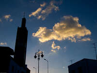 mosque minaret Tangier, Mediterranean, Morocco, Africa