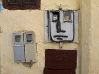 face on power meter Tangier, Mediterranean, Morocco, Africa