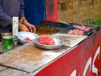 road side meat stop - none vegetarian Ouarzazate, Interior, Morocco, Africa