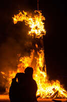 burning of lighthouse Black Rock City, Neveda, USA, North America