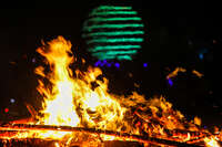 disoc ball in fire Black Rock City, Neveda, USA, North America