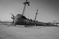 pirate boat black and while Black Rock City, Neveda, USA, North America