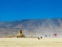 temple in a good day Black Rock City, Neveda, USA, North America