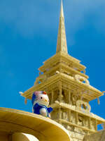 hello Kitty and the temple Black Rock City, Neveda, USA, North America