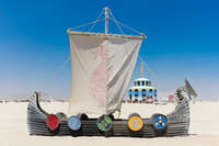 viking boat Black Rock City, Neveda, USA, North America