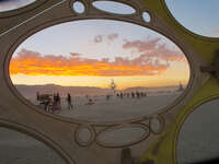 sunset window Black Rock City, Neveda, USA, North America