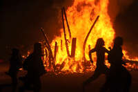 Burning of wallstreet Black Rock City, Neveda, USA, North America