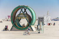 Green Wheel Black Rock City, Neveda, USA, North America