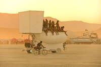 toilet sunset Black Rock City, Neveda, USA, North America