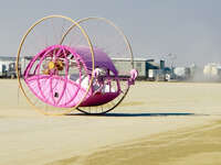 pink wheel Black Rock City, Neveda, USA, North America